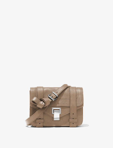 Front image of PS1 Mini Crossbody Bag in LIGHT TAUPE