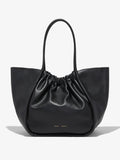 Front image of XL Ruched Tote in BLACK