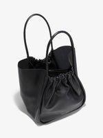 Interior image of XL Ruched Tote in BLACK