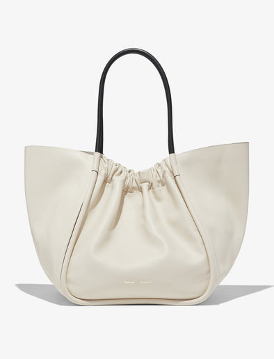 Front image of XL Ruched Tote in CLAY