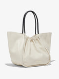 Side image of XL Ruched Tote in CLAY