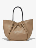 Back image of XL Ruched Tote in LIGHT TAUPE