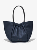 Front image of XL Ruched Tote in DARK NAVY