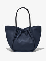 Back image of XL Ruched Tote in DARK NAVY