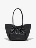 Front image of Large Ruched Tote in BLACK