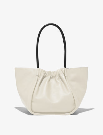 Back image of Large Ruched Tote in CLAY