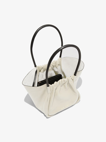 Interior image of Large Ruched Tote in CLAY