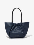 Front image of Large Ruched Tote in DARK NAVY