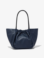 Back image of Large Ruched Tote in DARK NAVY