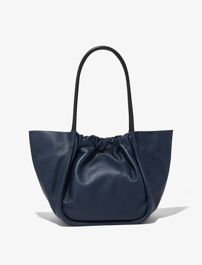 Back image of Large Ruched Tote in DARK NAVY