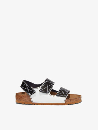 Proenza Schouler side image of Milano PS NL Black White Birkenstock collaboration in black/white