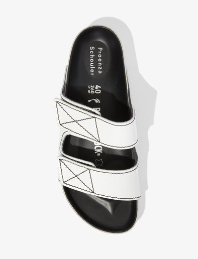 Proenza Schouler aerial image of Arizona PS EXQ NL Birkenstock collaboration in White