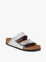 Proenza Schouler front 3/4 image of Arizona PS NL Birkenstock collaboration in Silver