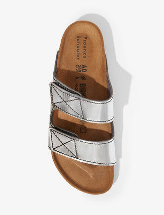 Proenza Schouler aerial image of Arizona PS NL Birkenstock collaboration in Silver