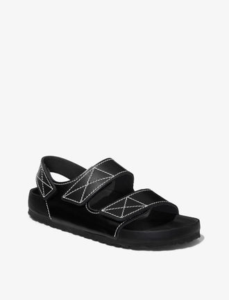 Proenza Schouler front 3/4 image of Milano PS EXQ Berlin Birkenstock collaboration in Black