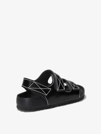 Proenza Schouler back 3/4 image of Milano PS EXQ Berlin Birkenstock collaboration in Black