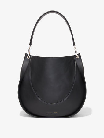 Front image of Large Arch Shoulder Bag in BLACK