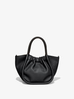 Back image of Small Ruched Crossbody Tote in BLACK