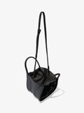 Interior image of Small Ruched Crossbody Tote in BLACK