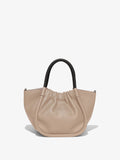 Back image of Small Ruched Crossbody Tote in light taupe