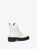 Back 3/4 image of Lug Sole Combat Boots in WHITE