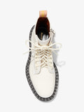 Aerial image of Lug Sole Combat Boots in WHITE