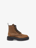 Side image of Lug Sole Combat Boots in MEDIUM BROWN