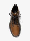 Aerial image of Lug Sole Combat Boots in MEDIUM BROWN