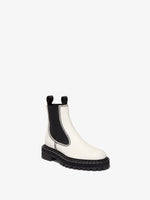 Front 3/4 image of Lug Sole Chelsea Boots in WHITE
