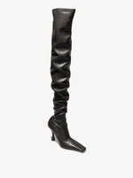 Front 3/4 image of Trap Over the Knee Boots in Black