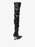 Back 3/4 image of Trap Over the Knee Boots in Black