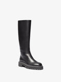 Front 3/4 image of Lug Sole Tall Boots in Black
