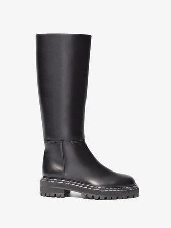 Side image of Lug Sole Tall Boots in Black
