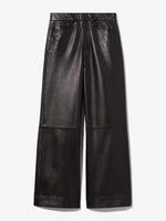 Flat image of Leather Culottes in black