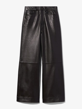 Flat image of Leather Culottes in black