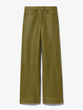 Flat image of Cropped Leather Pants in military