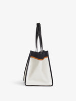 Side image of Large Morris Coated Canvas Tote in OFF WHITE