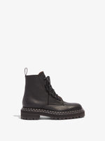 Side image of Lug Sole Combat Boots in Black