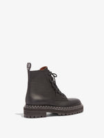 Back 3/4 image of Lug Sole Combat Boots in Black