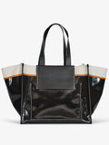 Back image of XL Morris Coated Canvas Tote in BLACK