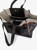 Interior image of XL Morris Coated Canvas Tote in BLACK
