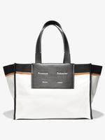 Front image of XL Morris Coated Canvas Tote in OFF WHITE