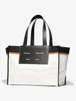 Side image of XL Morris Coated Canvas Tote in OFF WHITE