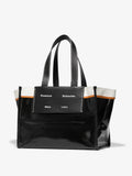 Side image of Large Morris Coated Canvas Tote in BLACK