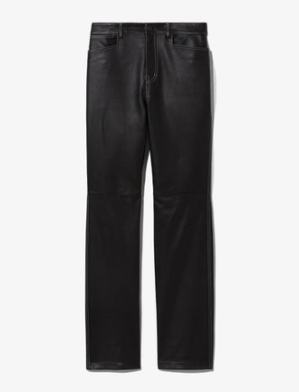 Still Life image of Leather Straight Pants in BLACK