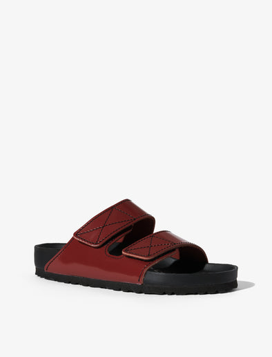 Front 3/4 image of Birkenstock X Proenza Schouler Arizona Slides in Luggage