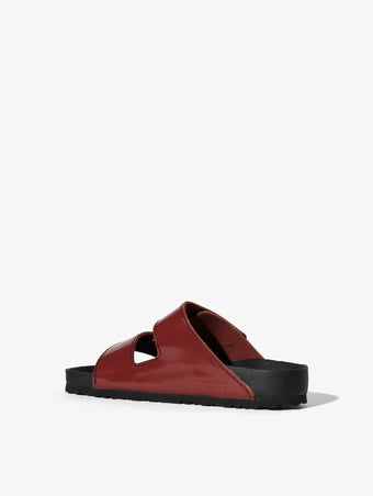 Back 3/4 image of Birkenstock X Proenza Schouler Arizona Slides in Luggage