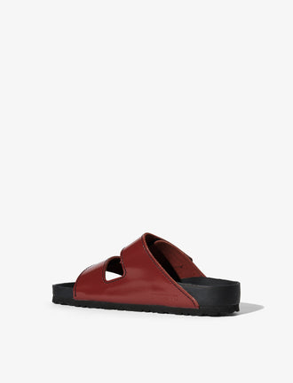 Back 3/4 image of Birkenstock X Proenza Schouler Arizona Slides in Luggage