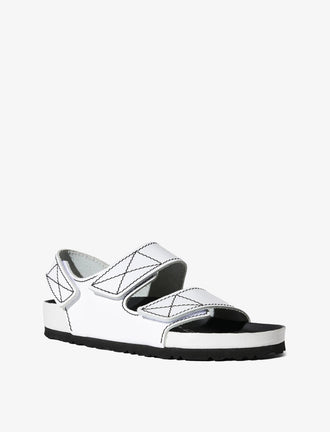 Proenza Schouler front 3/4 image of Milano PS EXQ Berlin Birkenstock collaboration in white