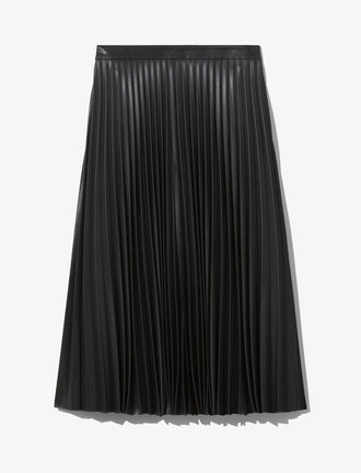 Still Life image of Faux Leather Pleated Skirt in BLACK